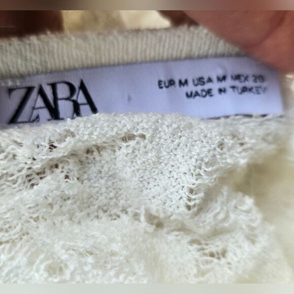 Elegant Zara dress features a unique knotted round neckline and charming - Picture 9 of 9